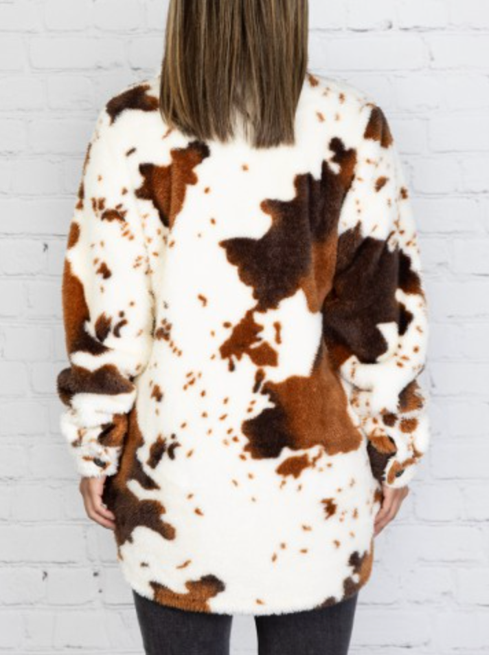 Cow Sherpa Shacket