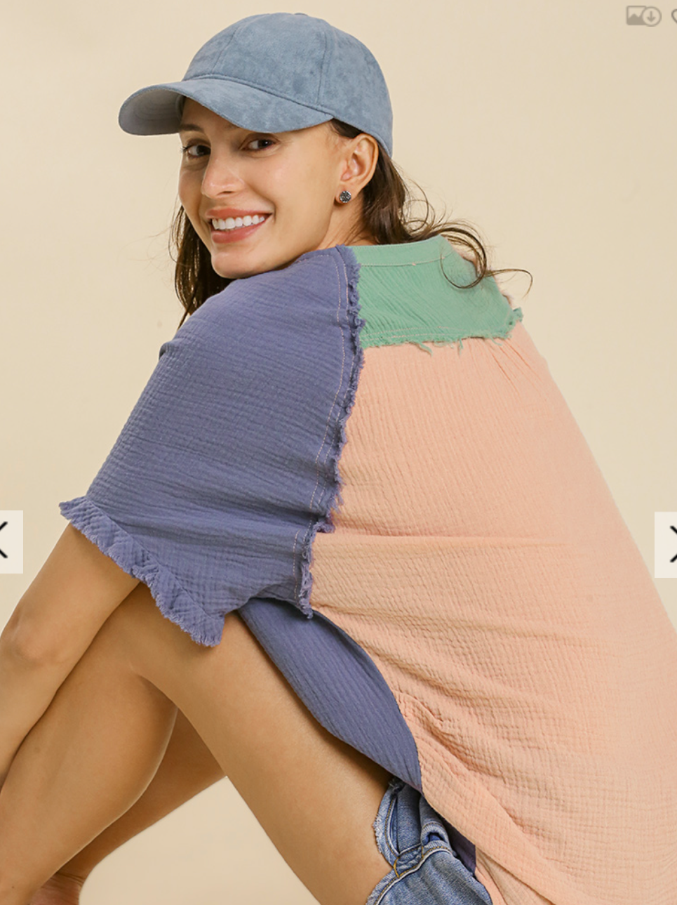 Denim Block Top