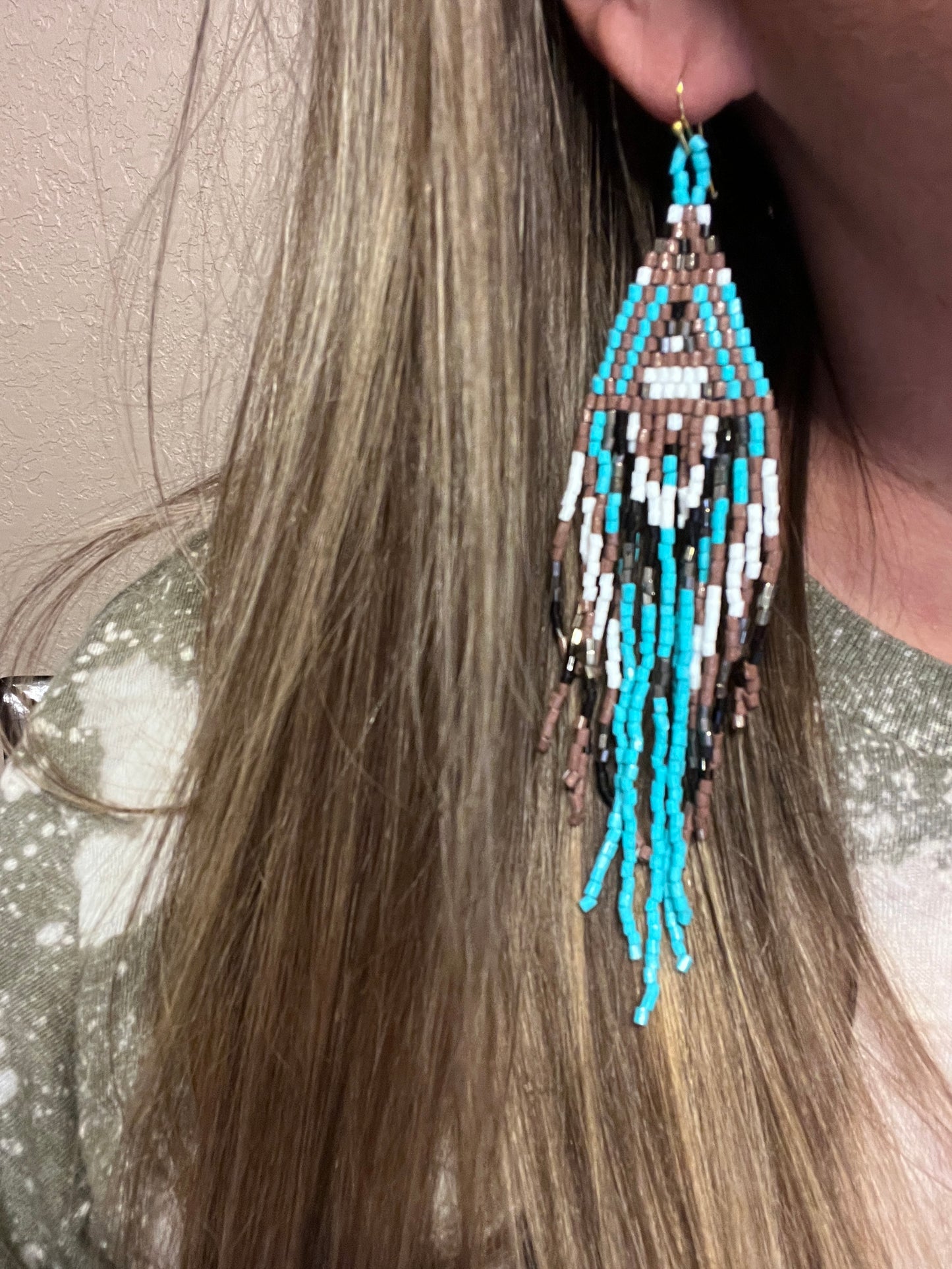 Sea Bead Turquoise Earrings