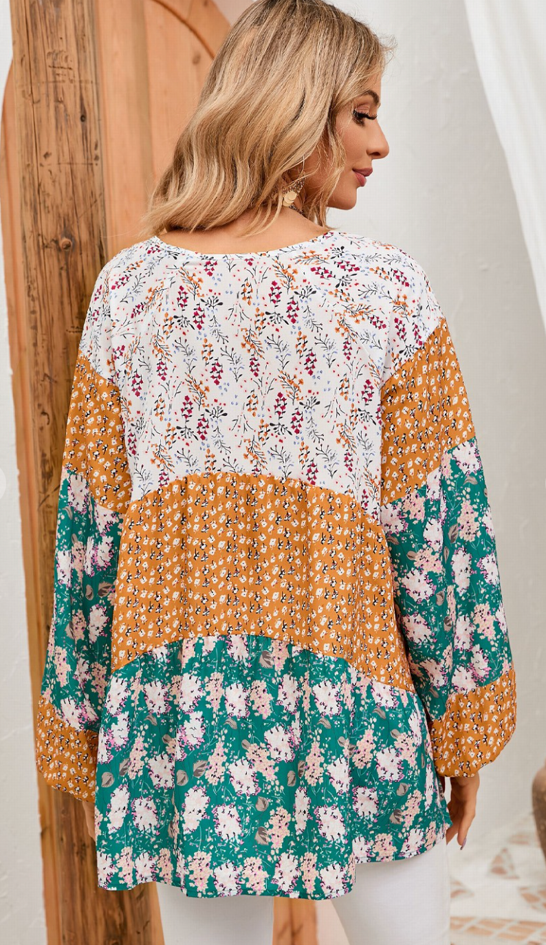 Floral Patchwork Top