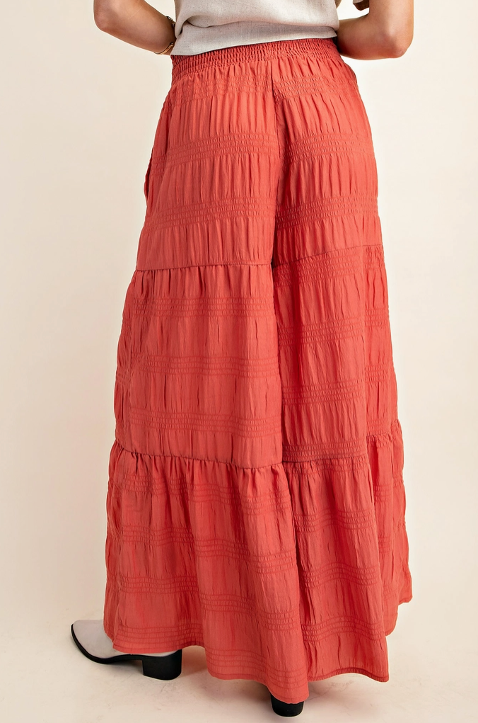 Smocked Wide Leg Pants