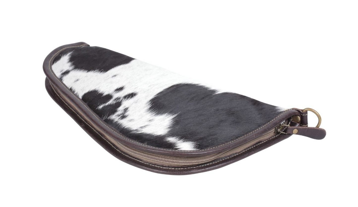 Black and White Cowhide Gun Case 15"