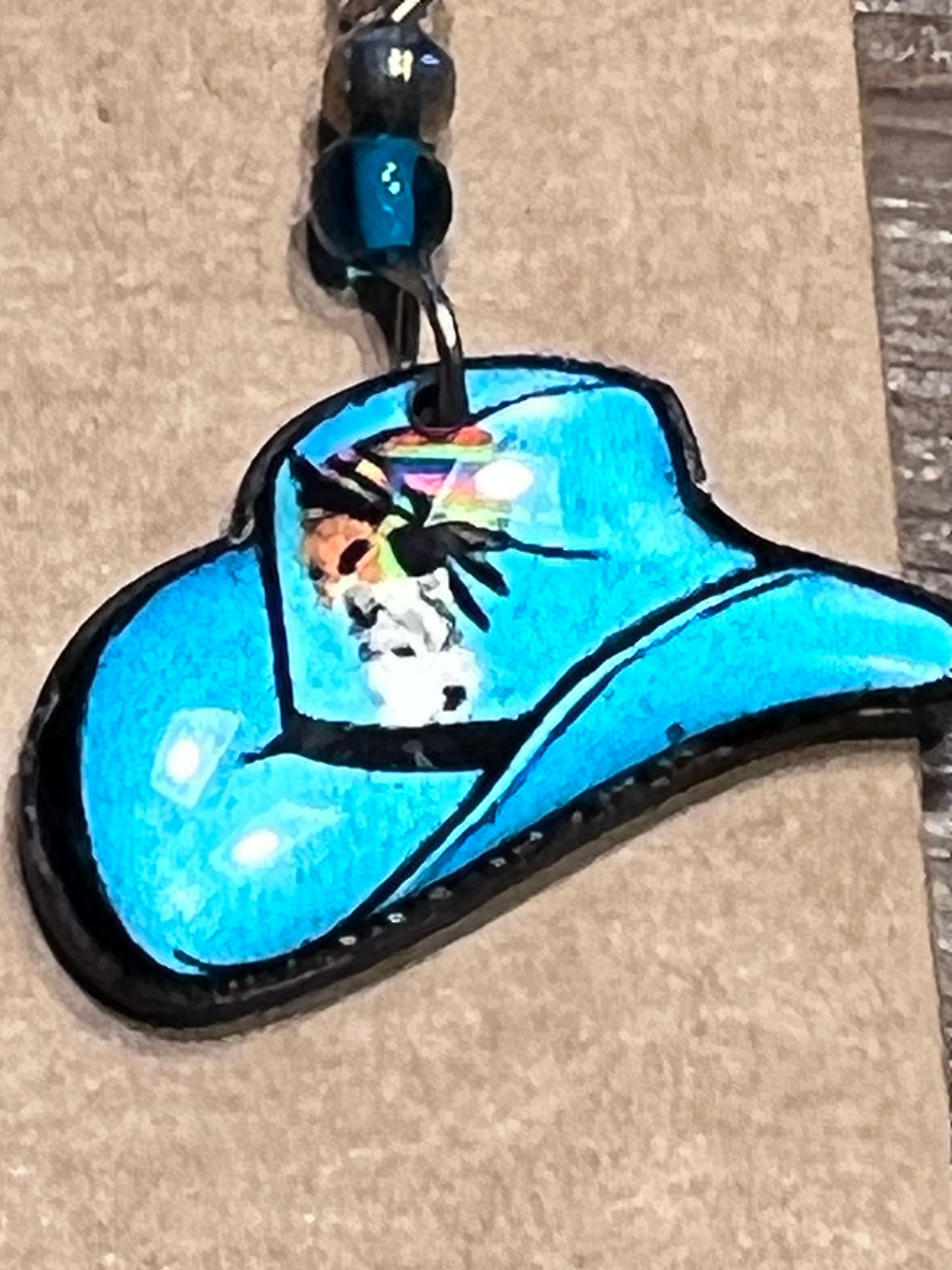Handpainted Cowboy Hat Earrings