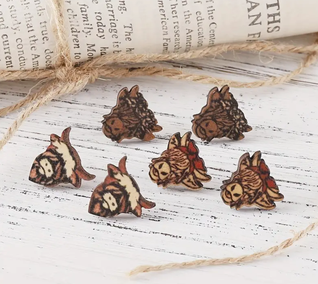 3 Pack Highland Cow Earrings
