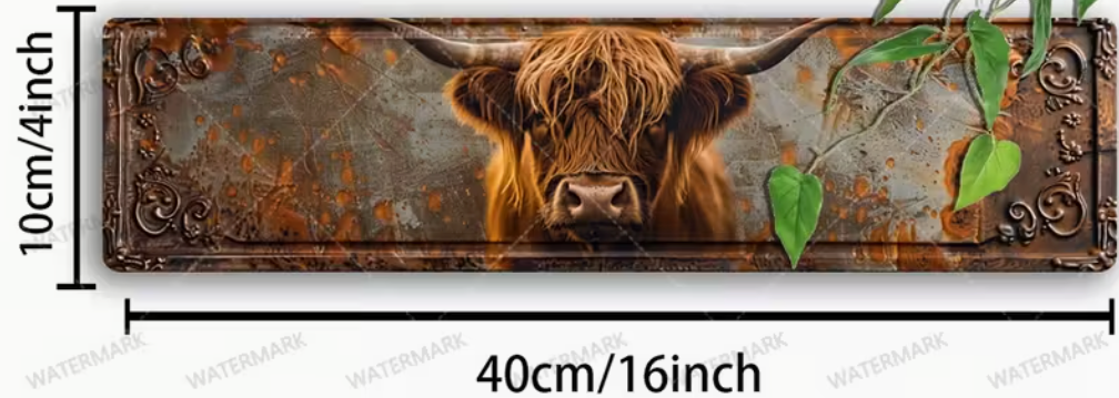 Metal Cow Sign