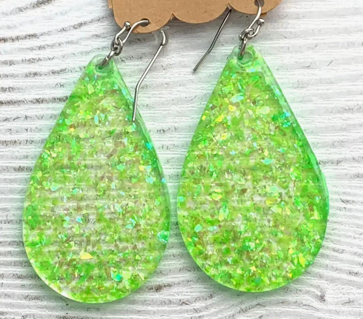 Resin Tear Drop Earrings