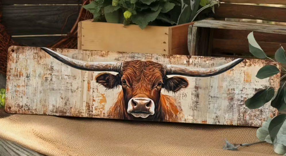 Metal Cow Sign