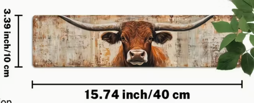 Metal Cow Sign