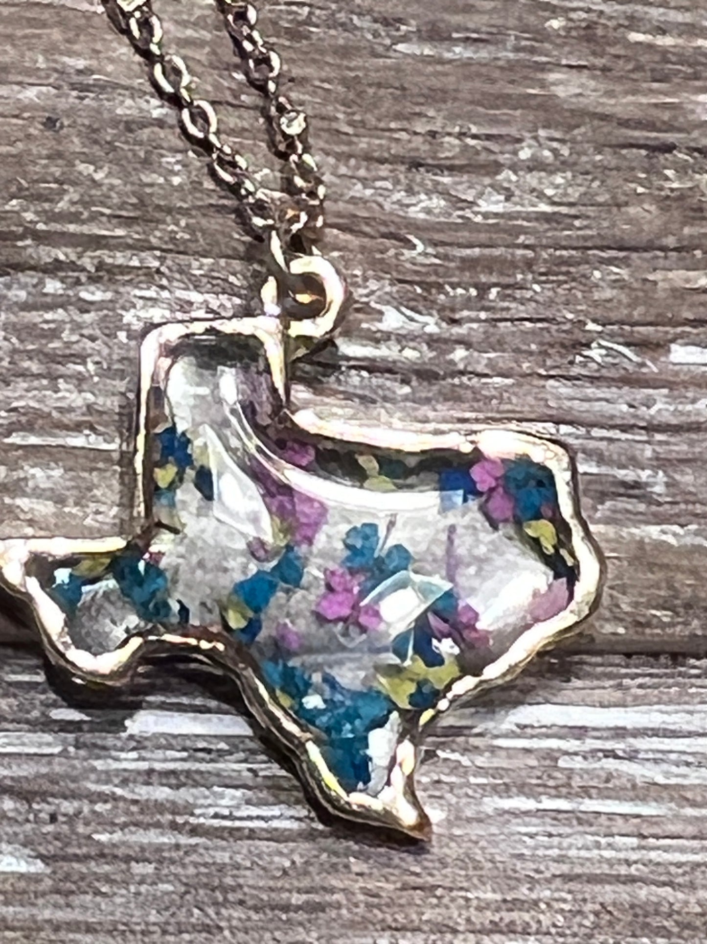 Pressed Flower Texas Necklace