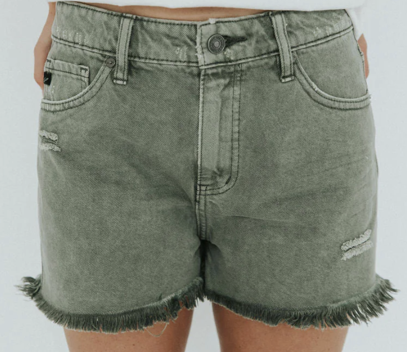 Olive High Waisted KanCan Shorts