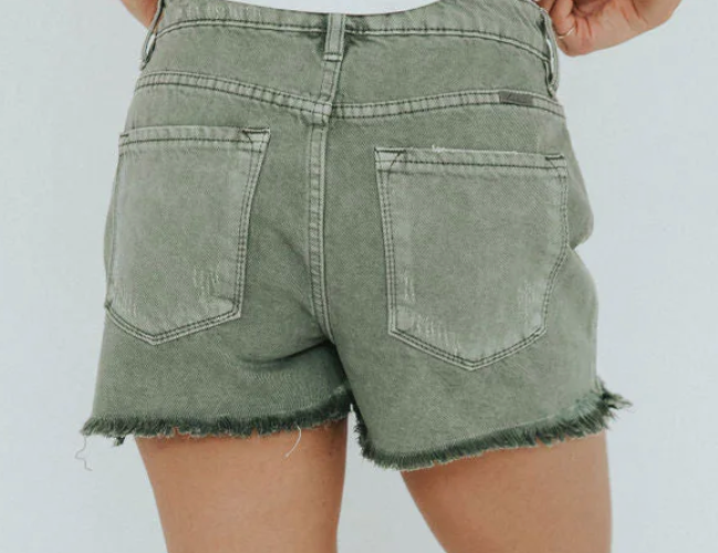 Olive High Waisted KanCan Shorts
