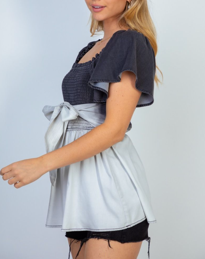Ombre Smocked Top