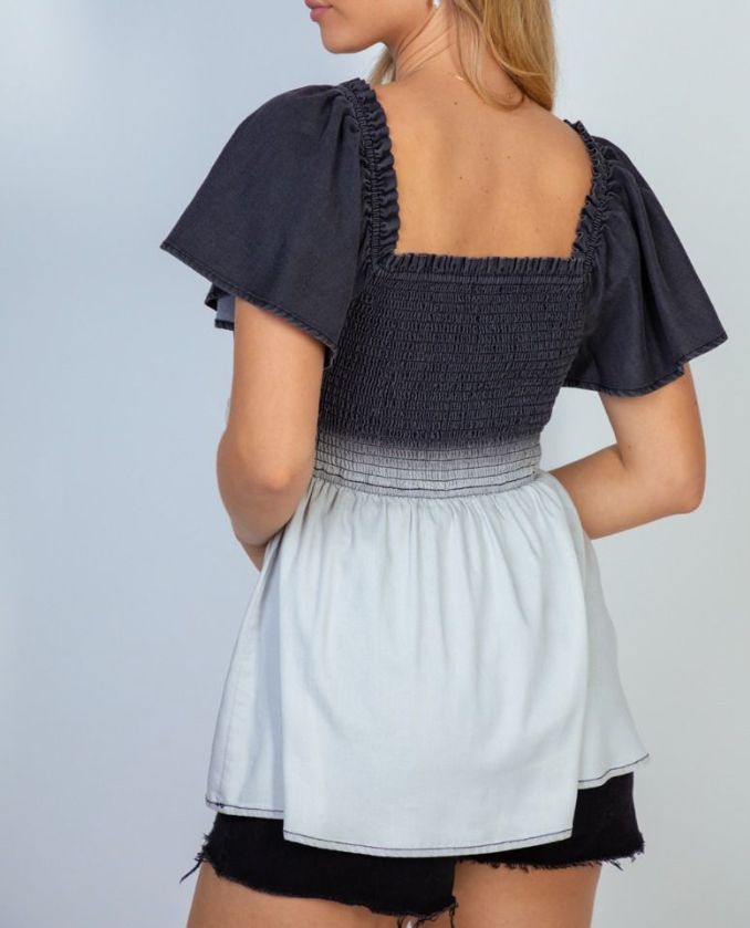 Ombre Smocked Top