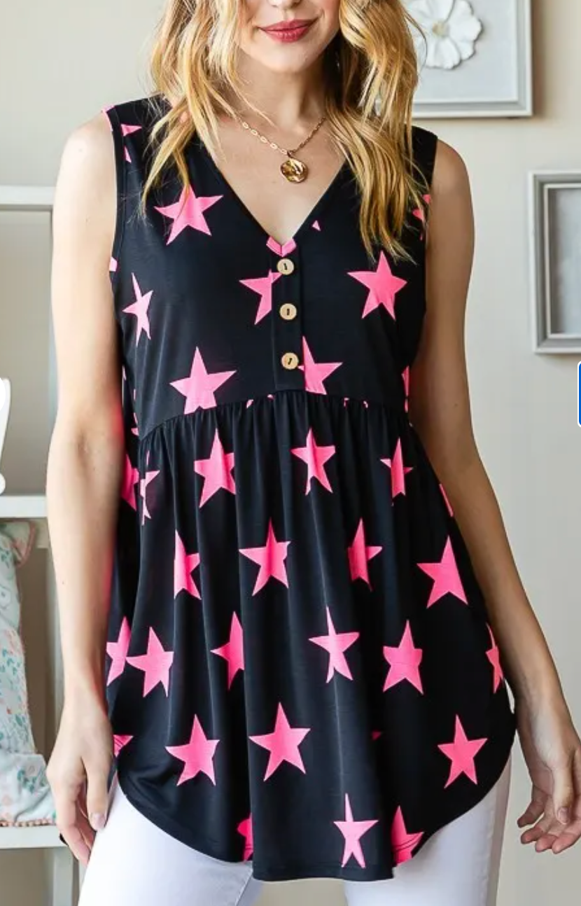 Pink Star Top