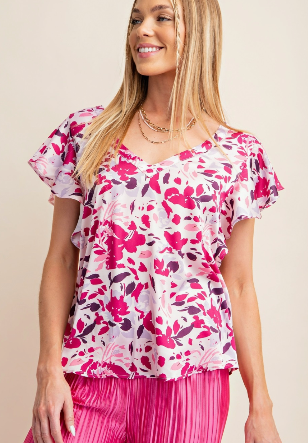 Pretty in Pink Plus Top