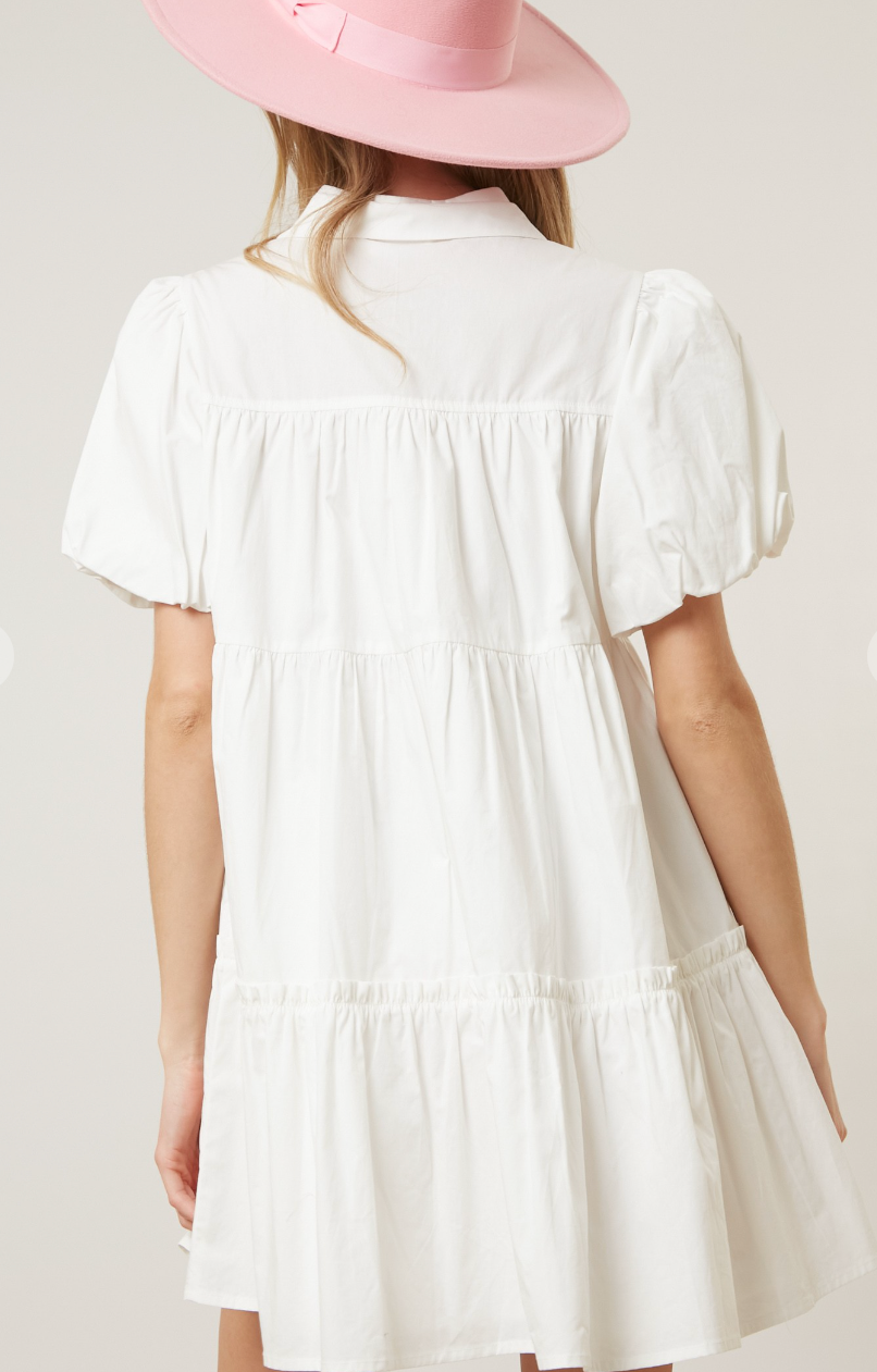 Rolling Stones Poplin Tiered Dress