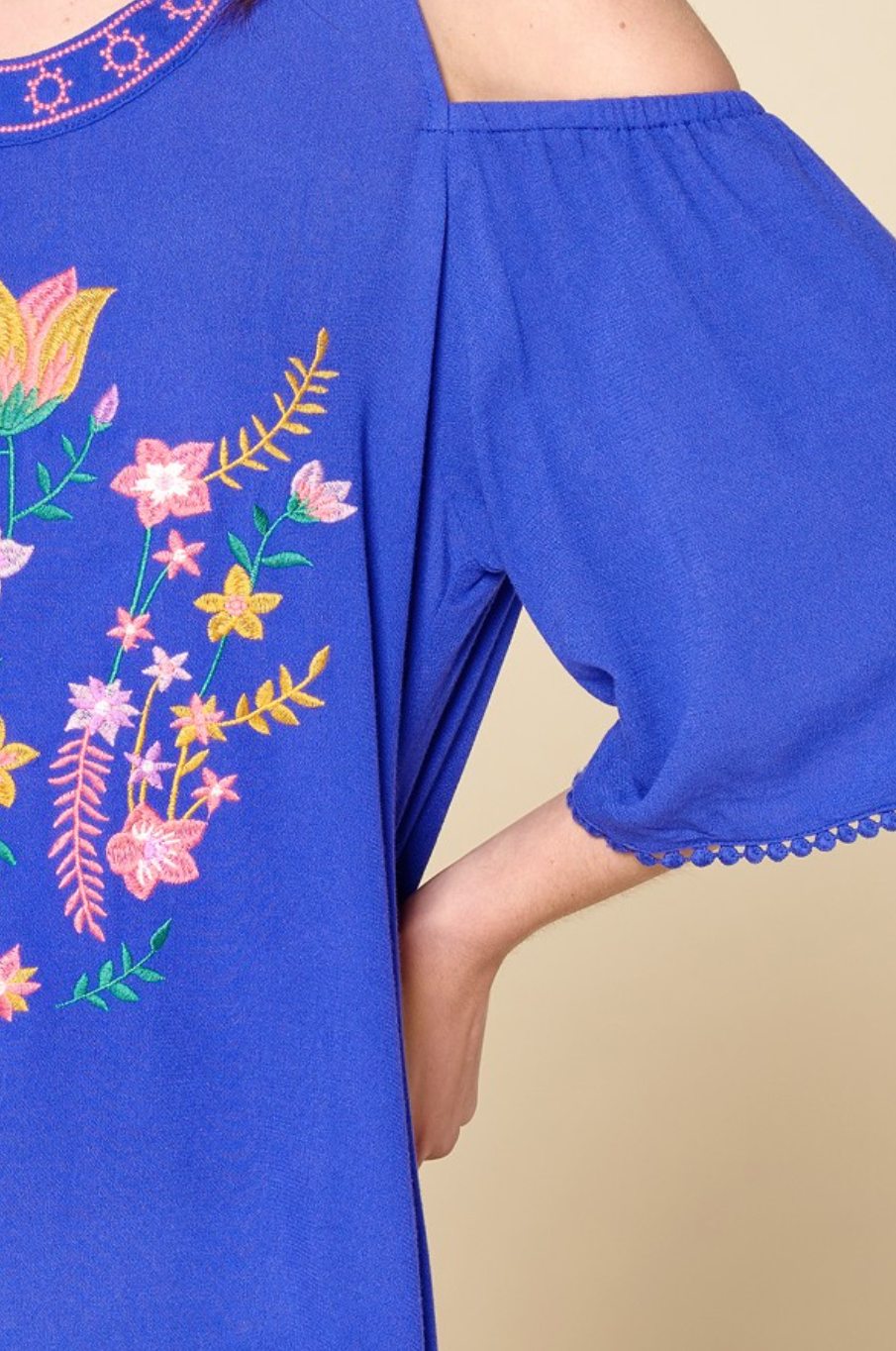 Royal Embroidered Top