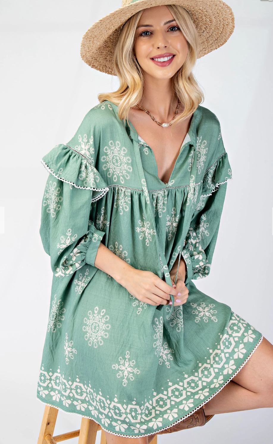 Sage Beauty Queen Dress