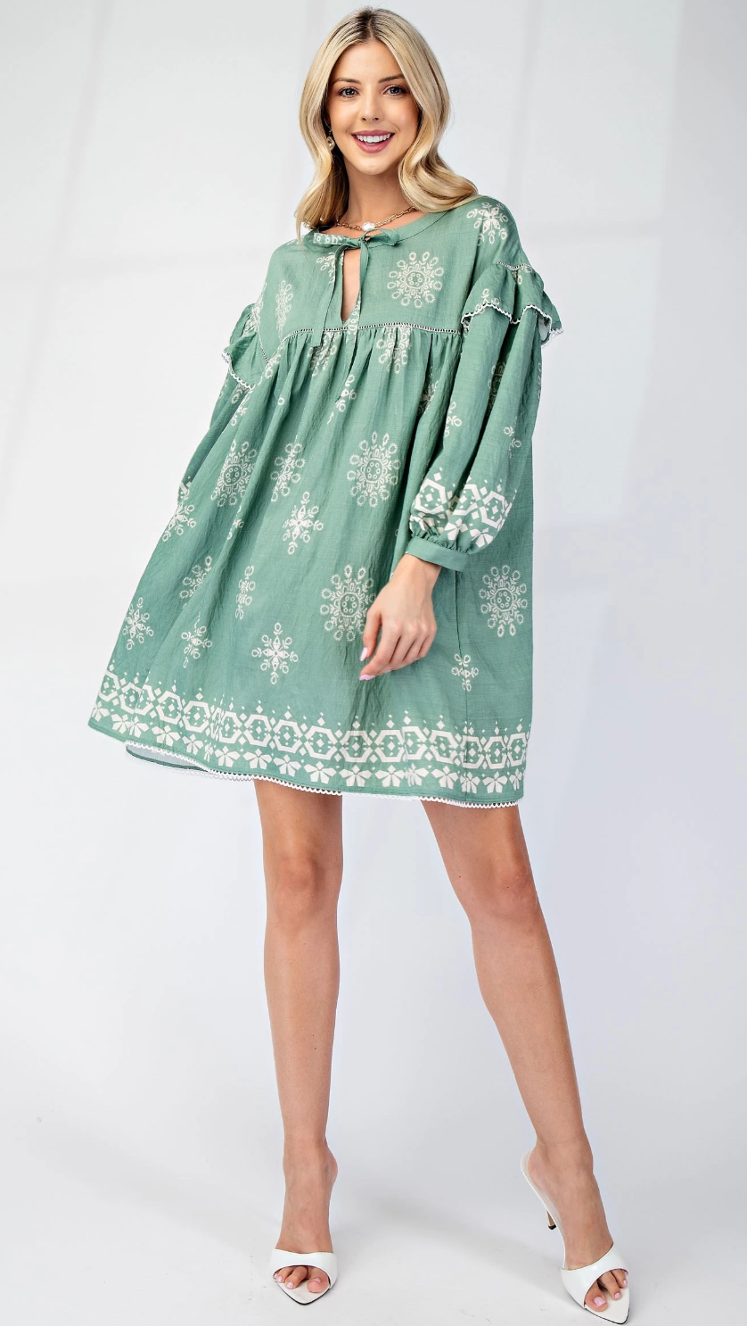 Sage Beauty Queen Dress