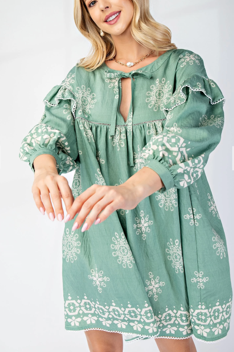 Sage Beauty Queen Dress