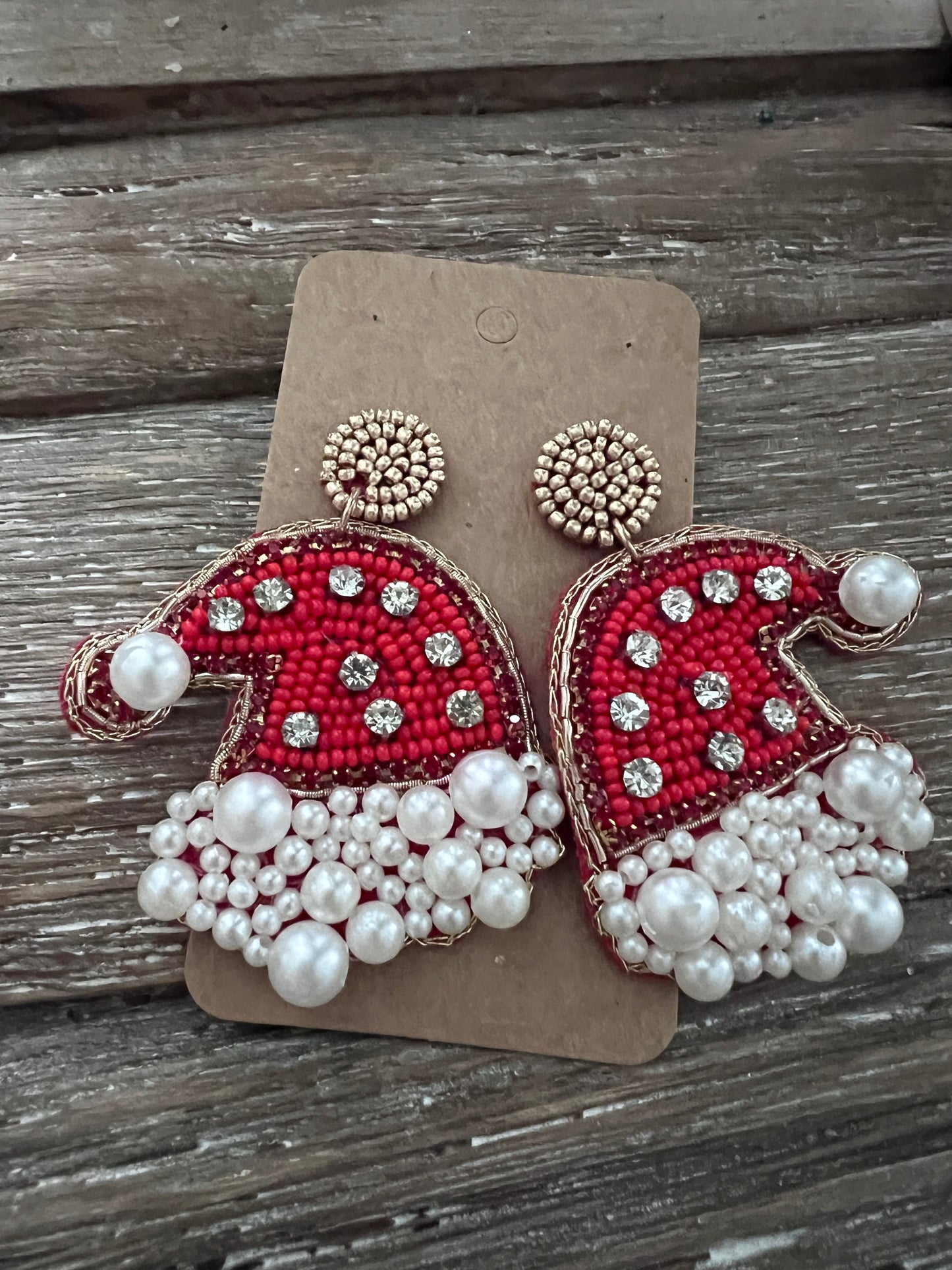 Santa Hat Sea-Bead Earrings