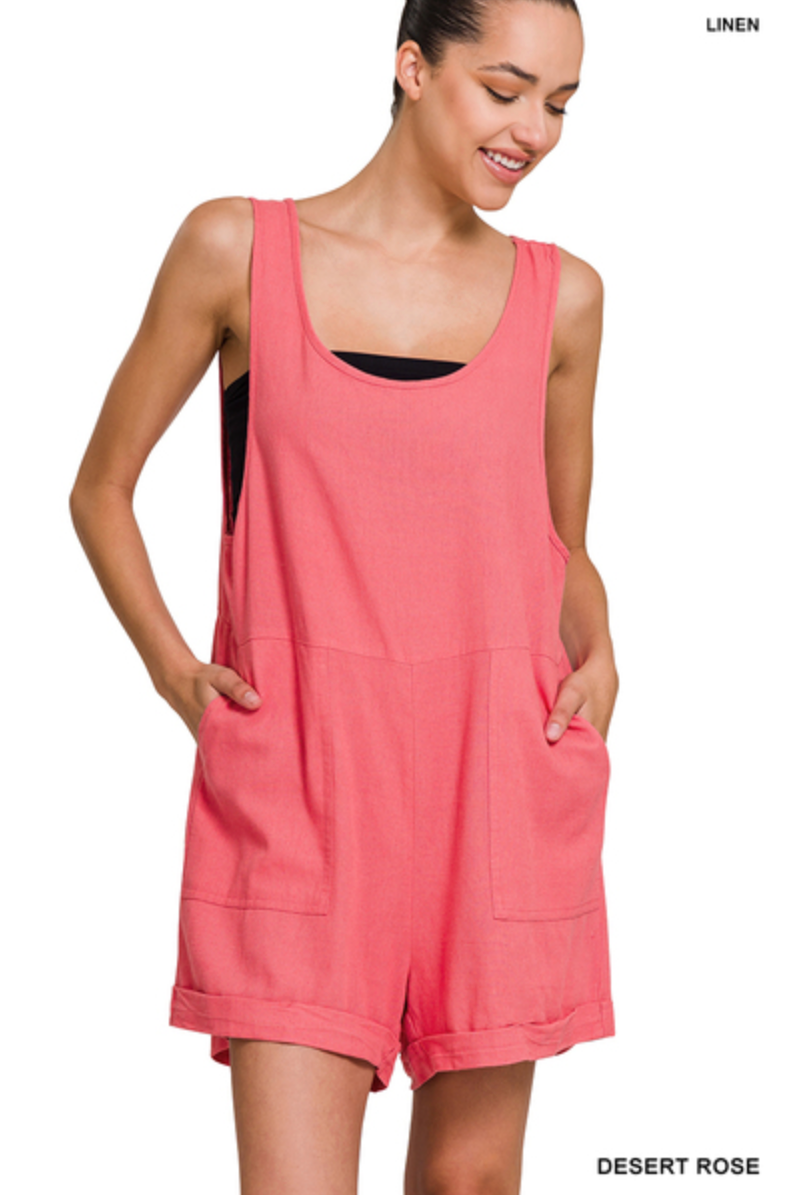 Playful Sleeveless Short Romper