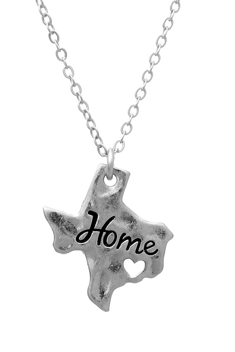 SIlver Texas State Necklace