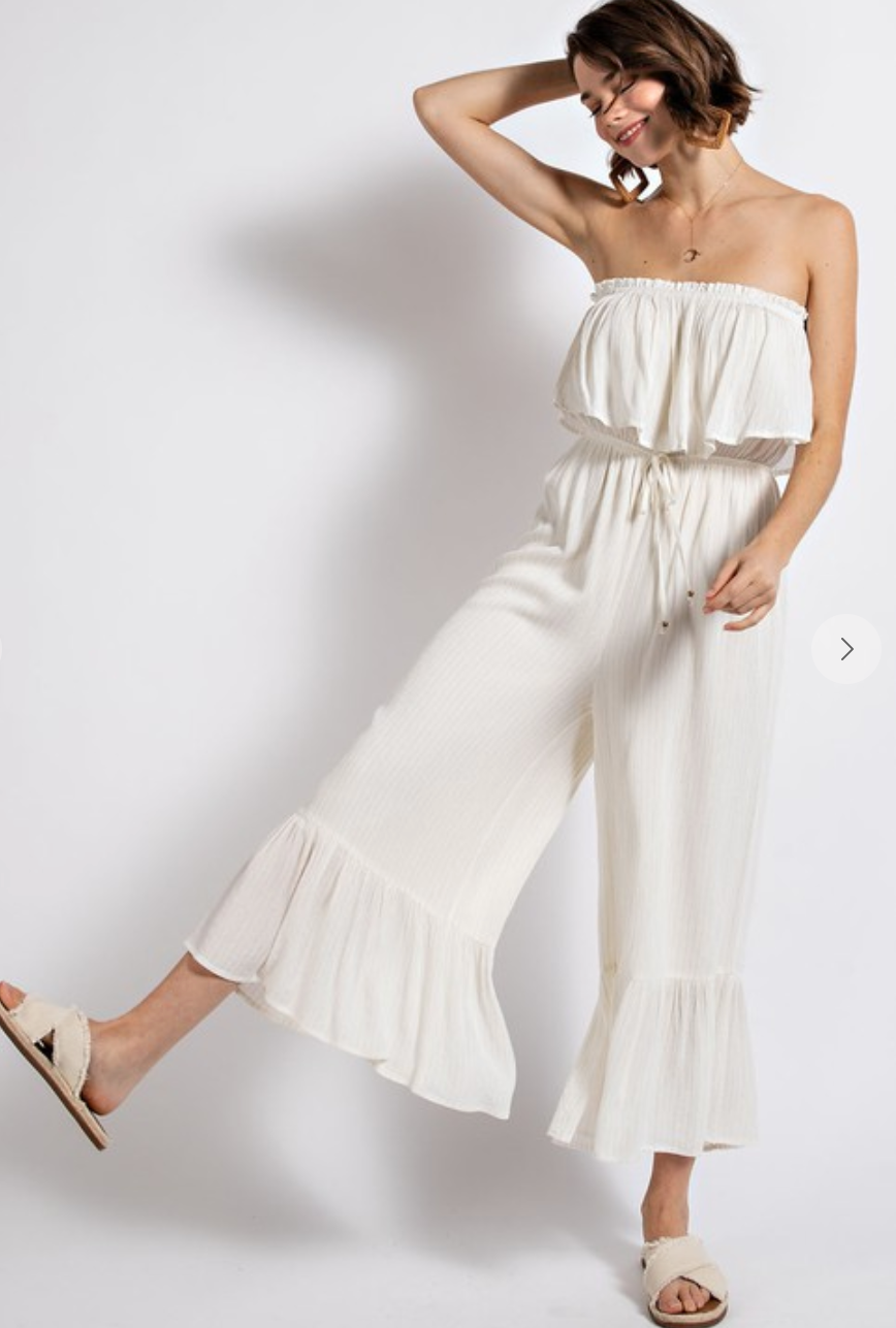 Ruffle Strapless Jumpsuit