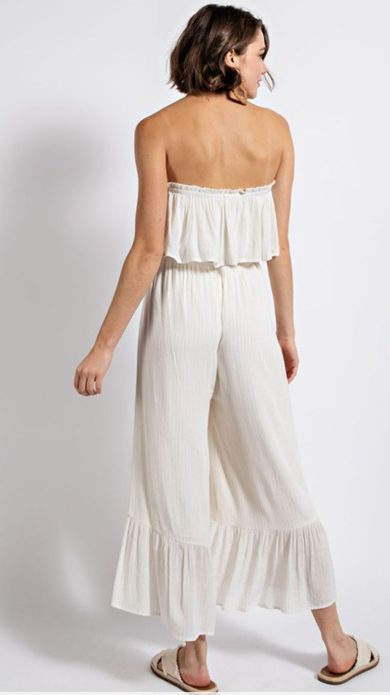 Ruffle Strapless Jumpsuit