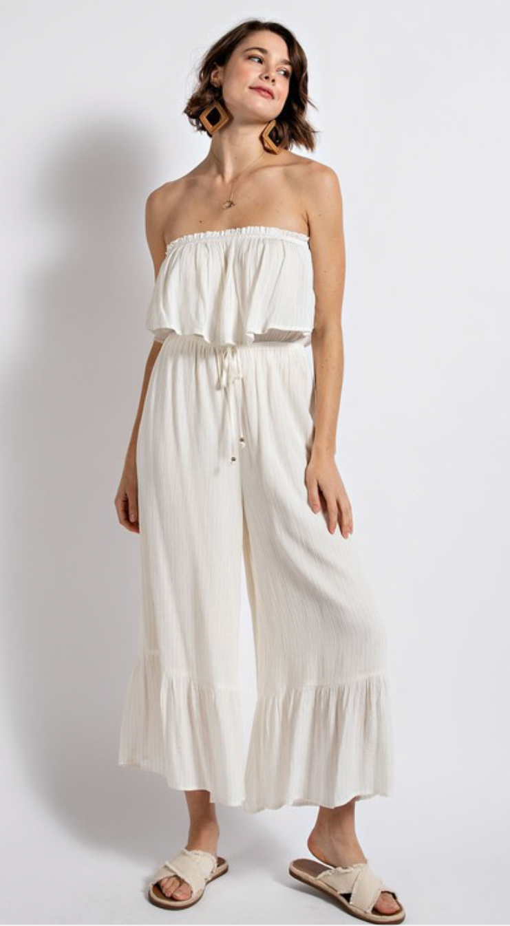 Ruffle Strapless Jumpsuit