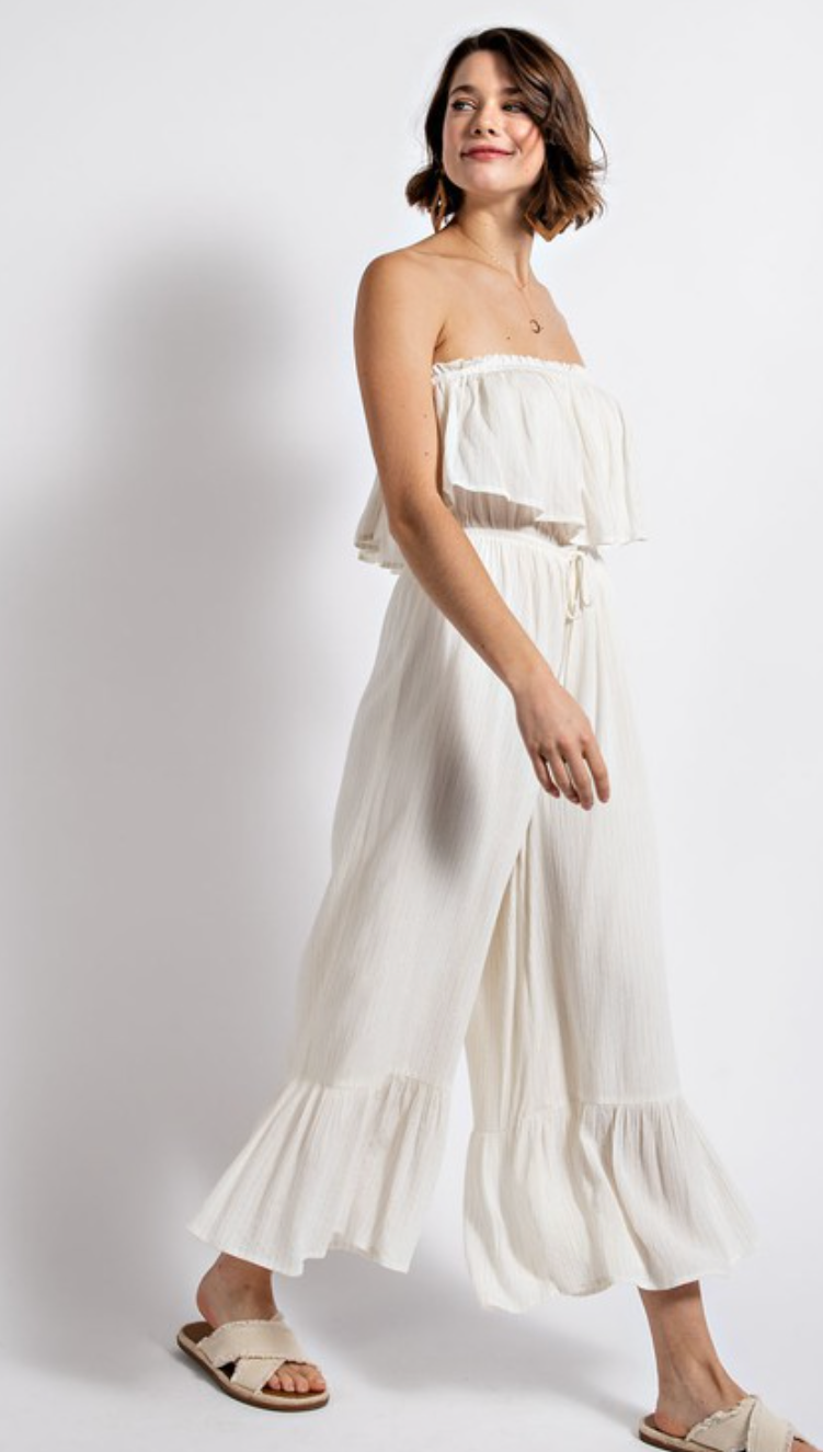Ruffle Strapless Jumpsuit