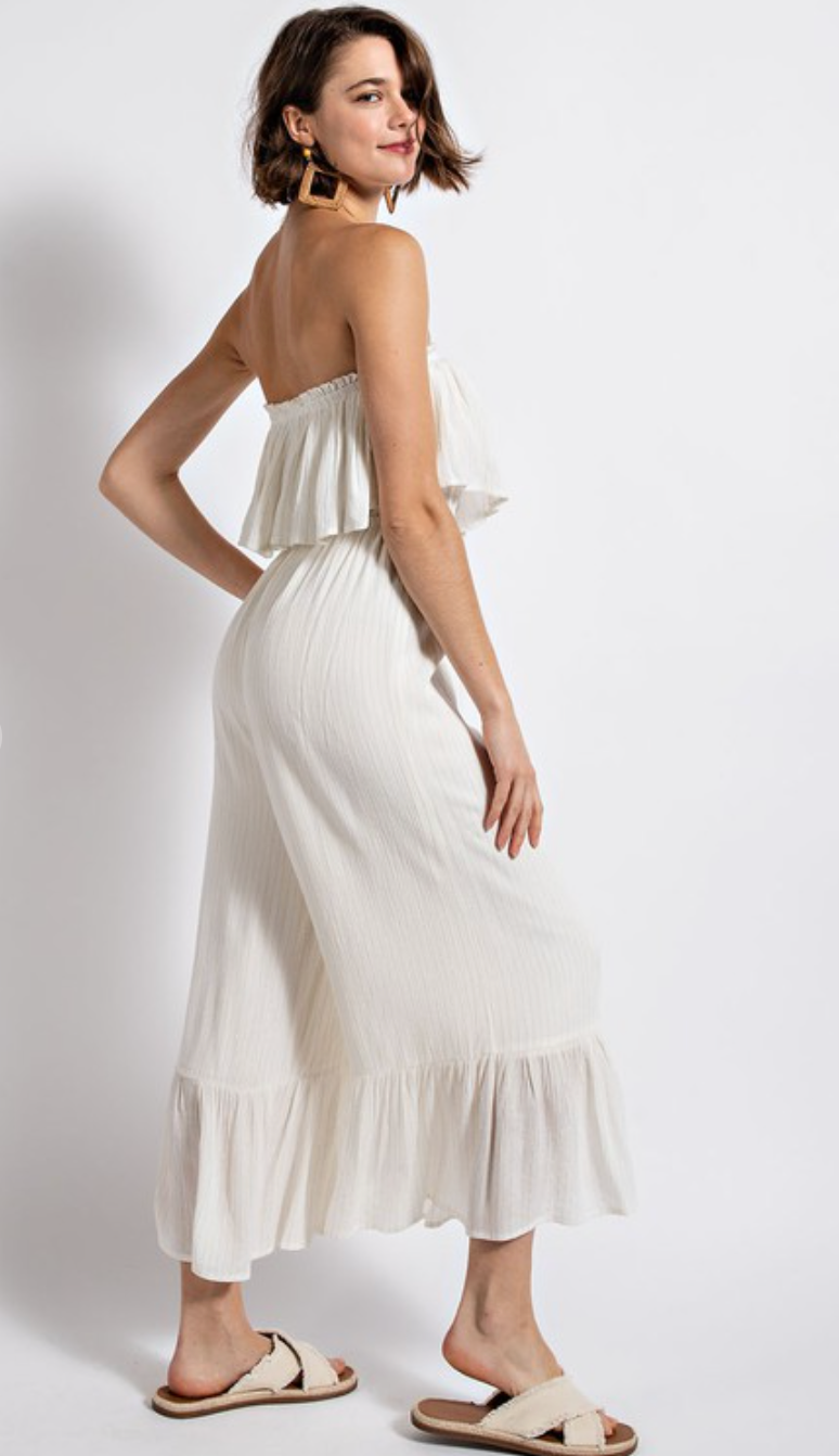 Ruffle Strapless Jumpsuit