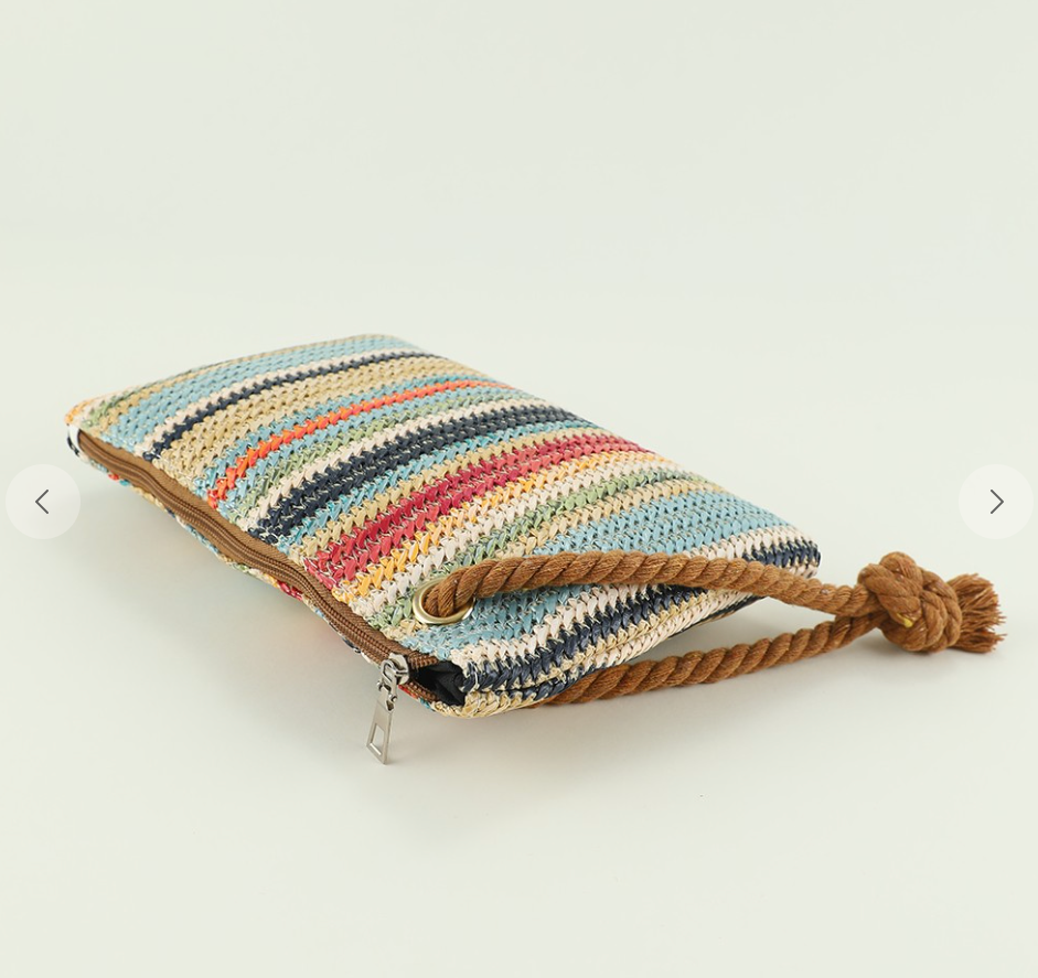 Multi Colored Tassel Straw Bag