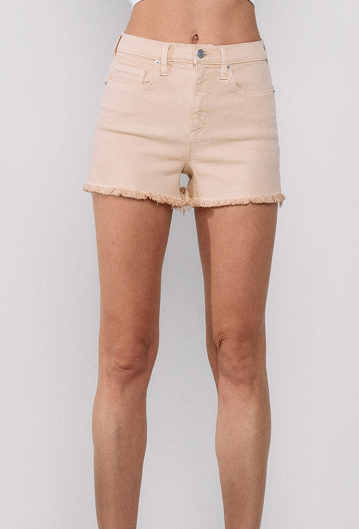 High Rise Frayed Shorts