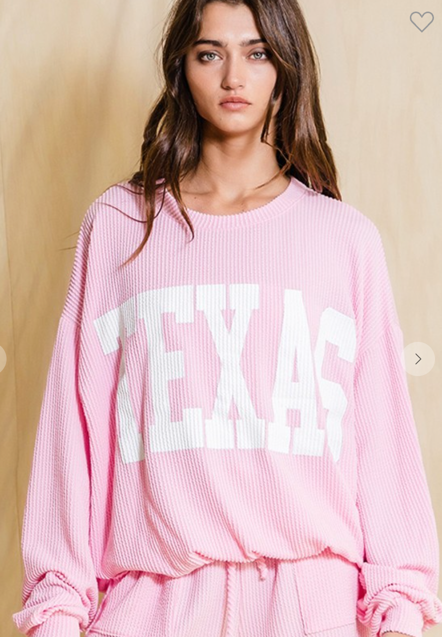 Texas Ribbed Long Sleeve Top