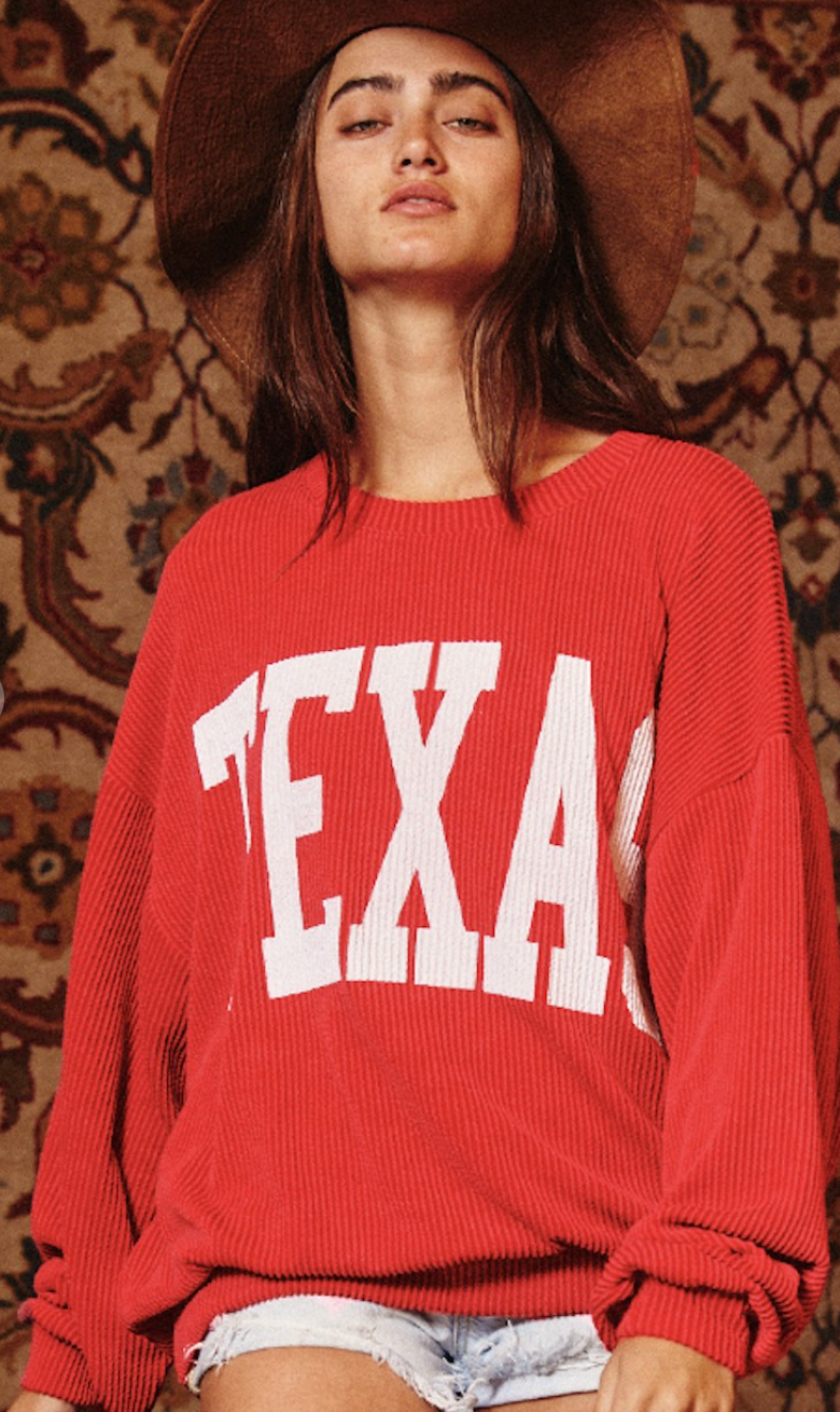 Texas Ribbed Long Sleeve Top