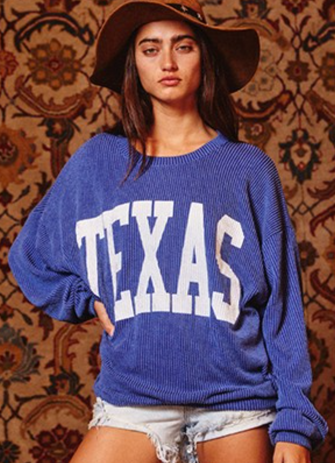 Texas Ribbed Long Sleeve Top