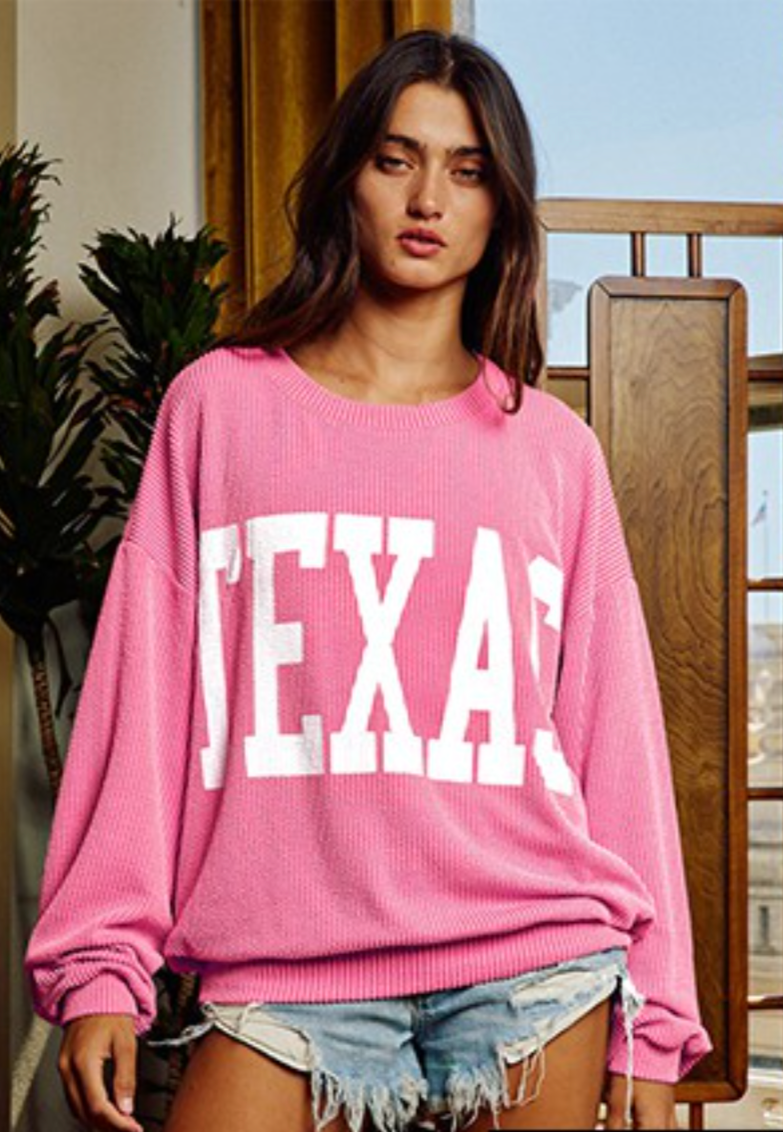 Texas Ribbed Long Sleeve Top