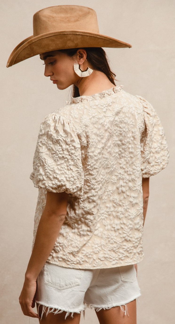 Textured Floral Top