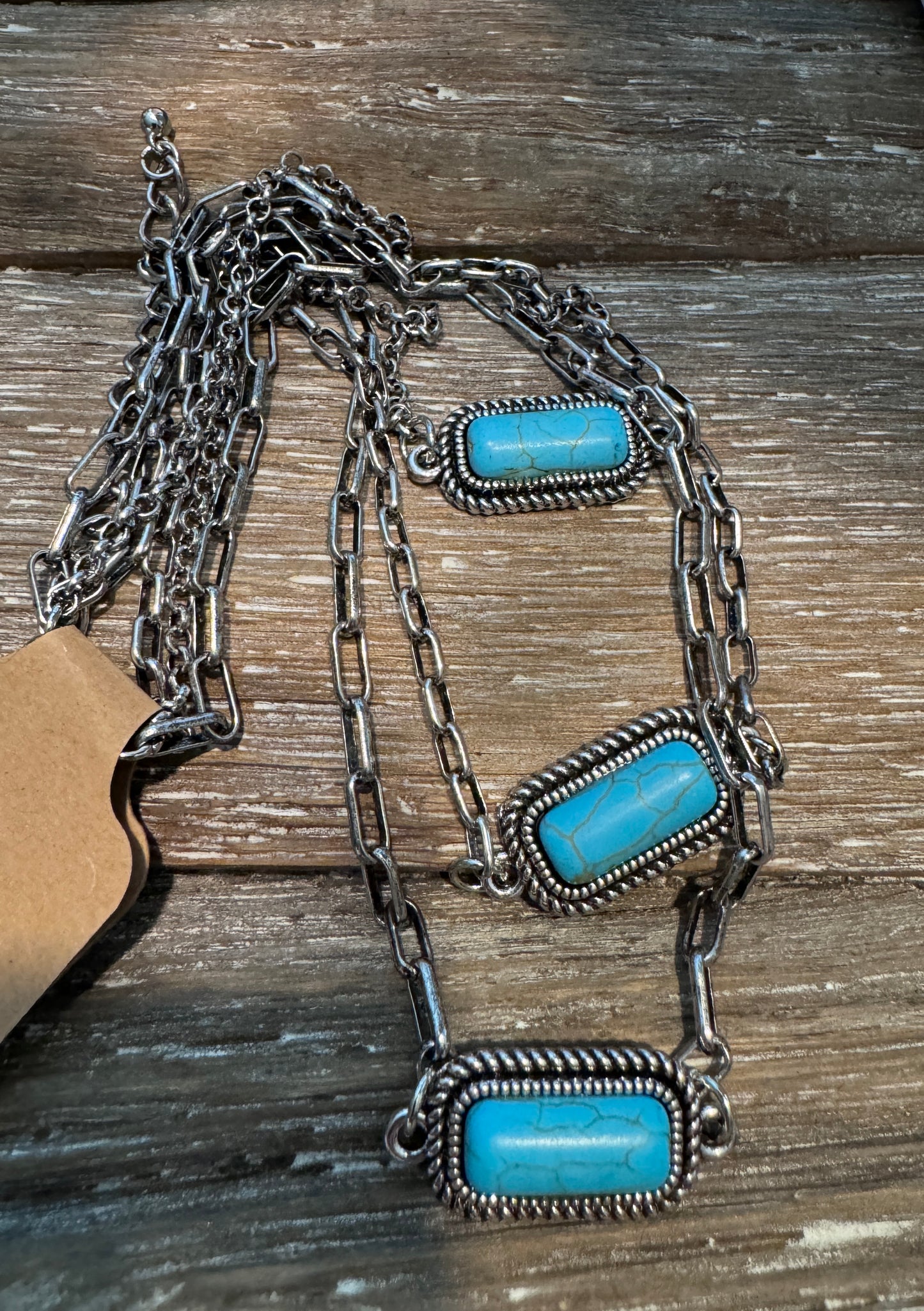 Turquoise Triple Stone Necklace