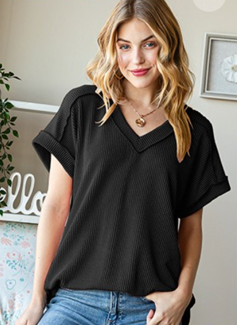 Solid Urban Ribbed Top