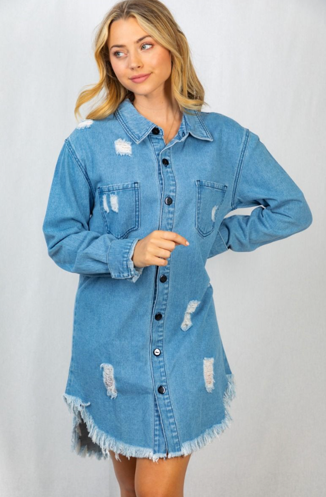 Turning Heads Denim Dress