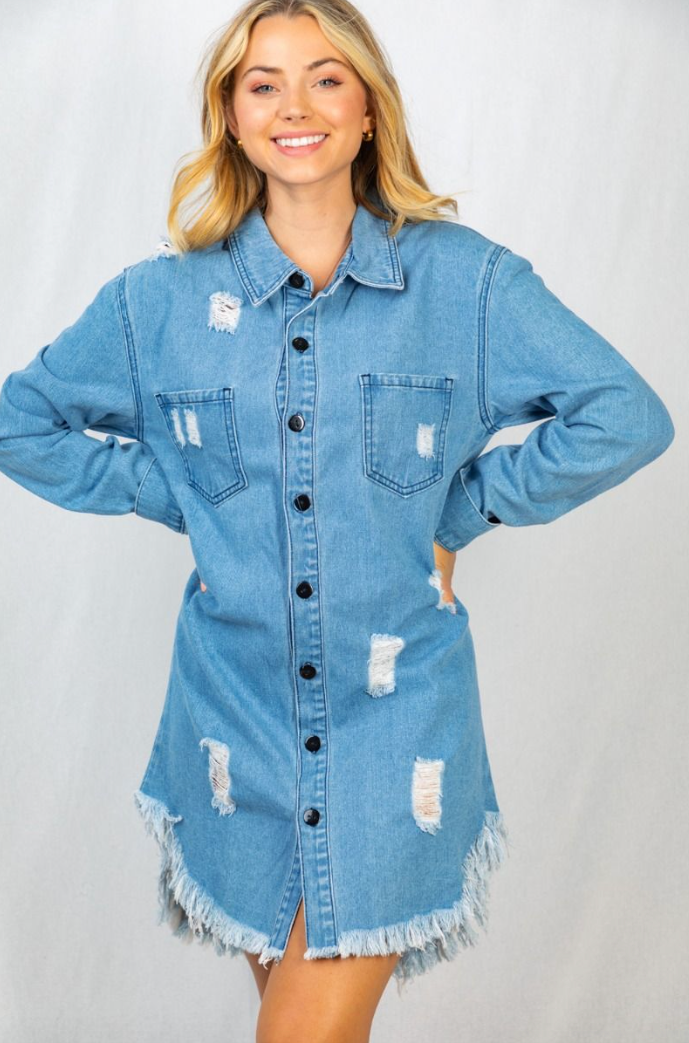 Turning Heads Denim Dress