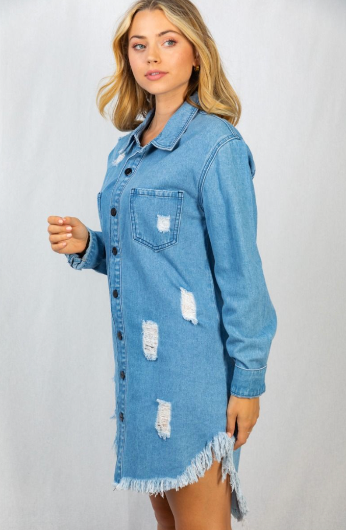 Turning Heads Denim Dress