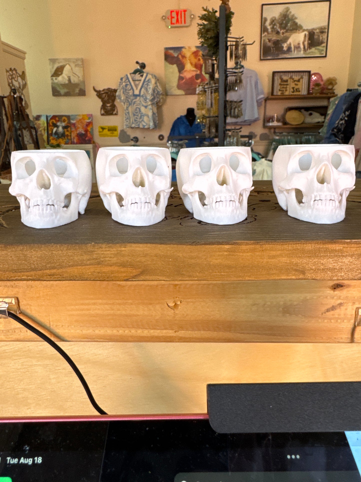 3d skull votive holder