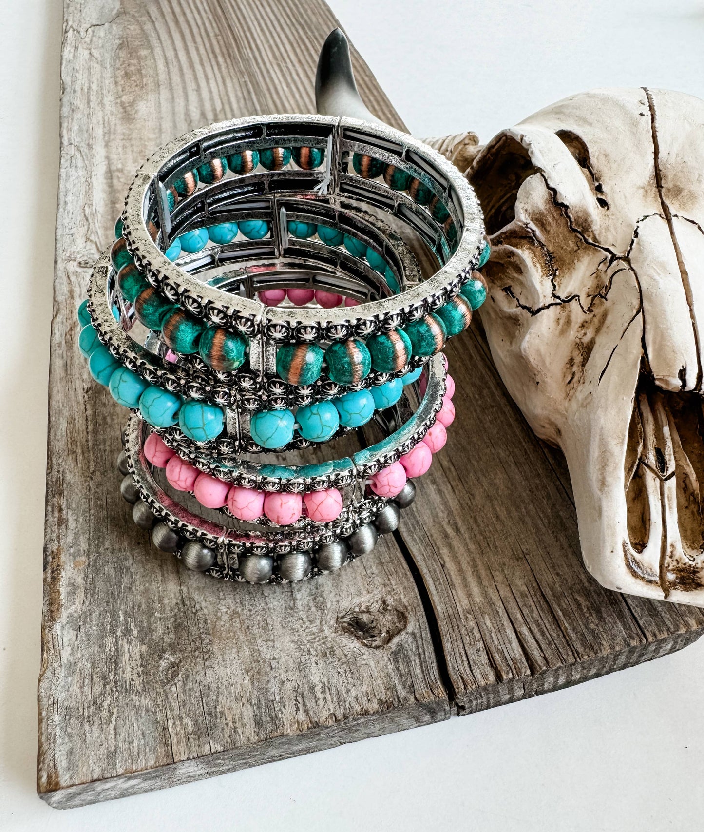 Navajo Pearl Concho Stretch Bracelet