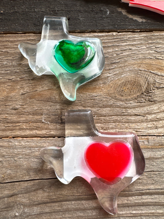 Resin Texas Heart Paperweight