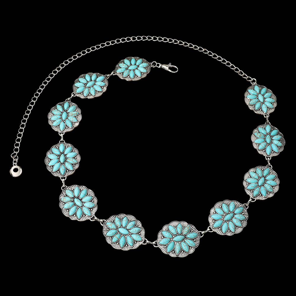 Western Turquoise Concho Belt