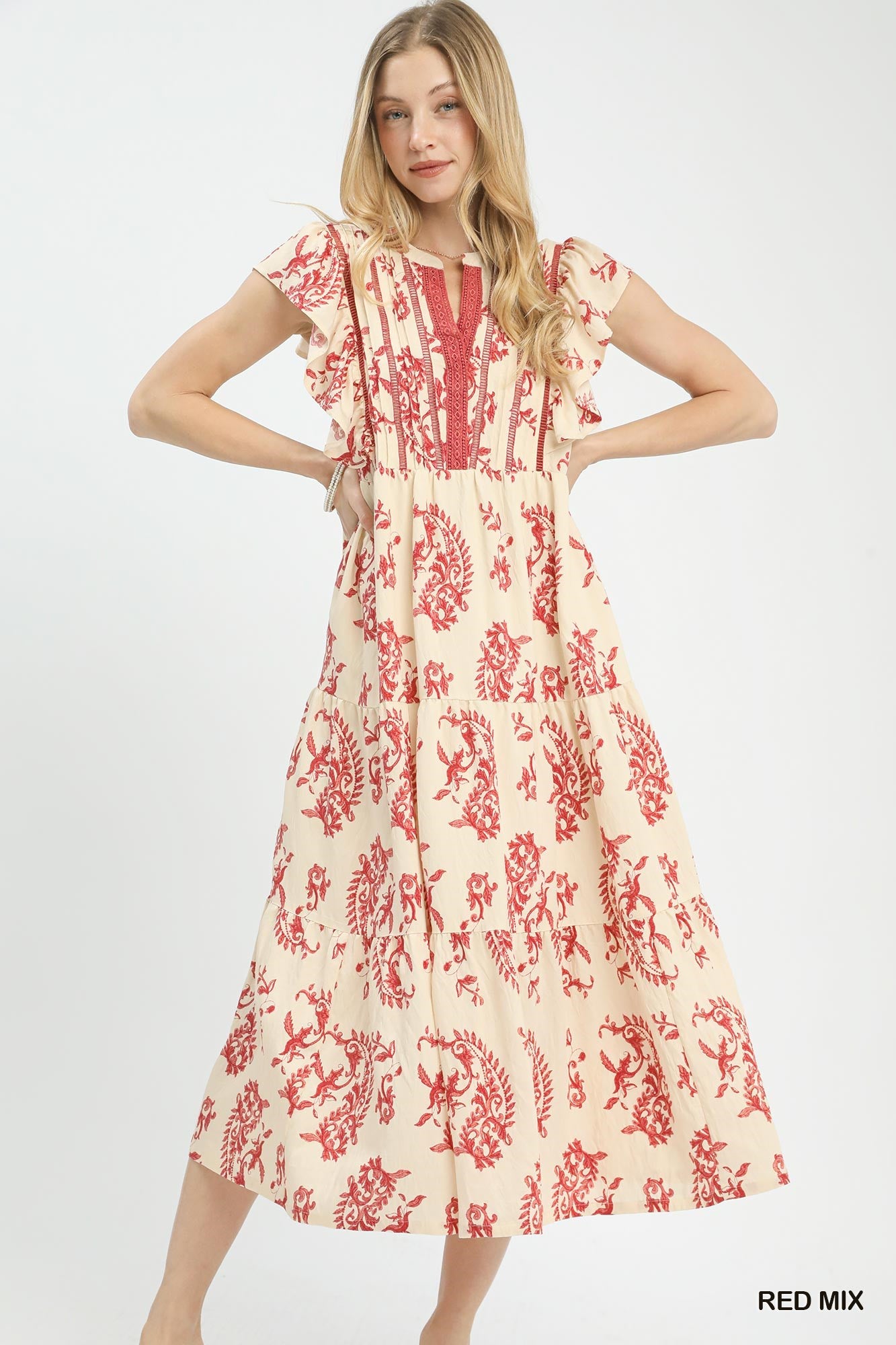 Paisley Print Midi Dress