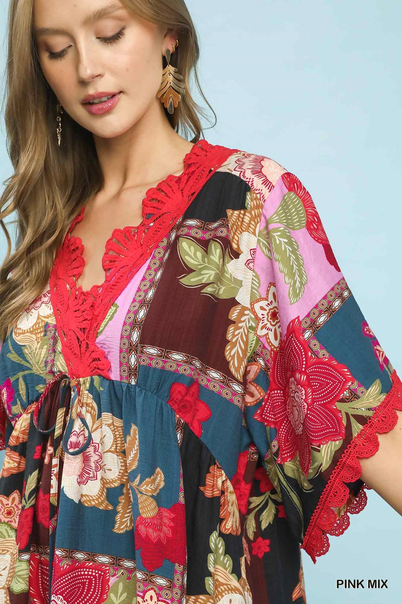 Boho Abstract Print Dress